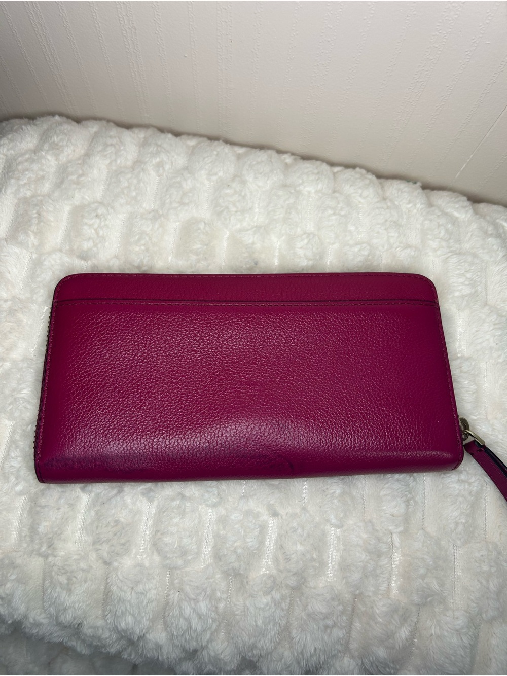 kate spade pebbled leather zip wallet in magenta - Picture 5 of 11